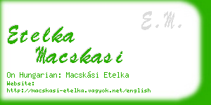 etelka macskasi business card