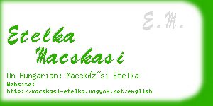 etelka macskasi business card